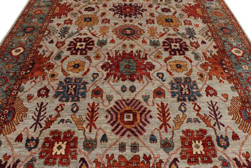 8x10 Gray and Green Anatolian Traditional Rug