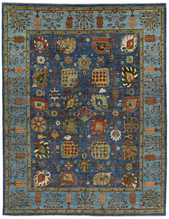 8x10 Navy and Blue Anatolian Traditional Rug
