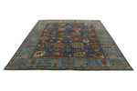 8x10 Navy and Blue Anatolian Traditional Rug