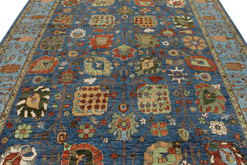 8x10 Navy and Blue Anatolian Traditional Rug