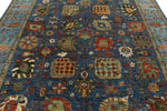 8x10 Navy and Blue Anatolian Traditional Rug