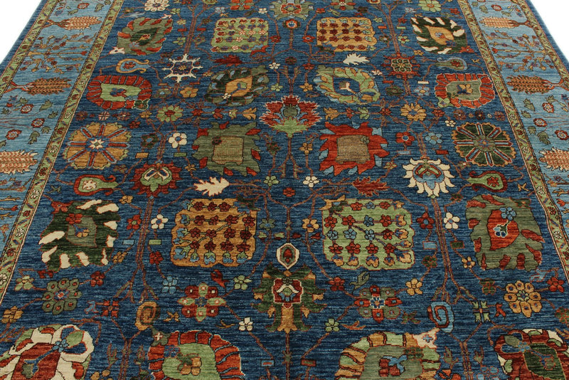 8x10 Navy and Blue Anatolian Traditional Rug