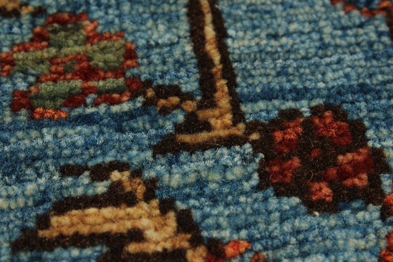 8x10 Navy and Blue Anatolian Traditional Rug