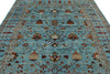 8x9 Light Blue and Multicolor Turkish Tribal Rug