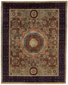 8x10 Light Green and Navy Turkish Tribal Rug
