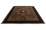 8x10 Light Green and Navy Turkish Tribal Rug