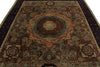 8x10 Light Green and Navy Turkish Tribal Rug