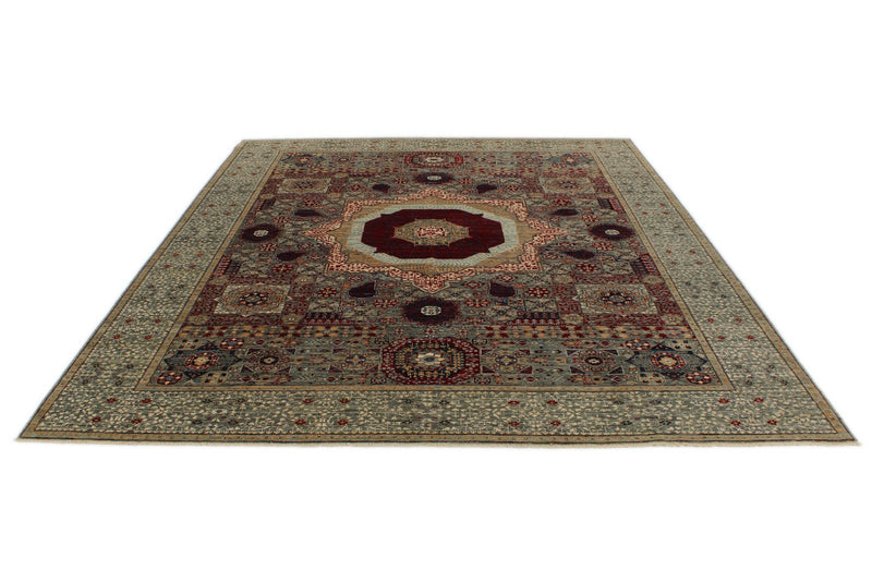 8x10 Gray and Multicolor Turkish Tribal Rug