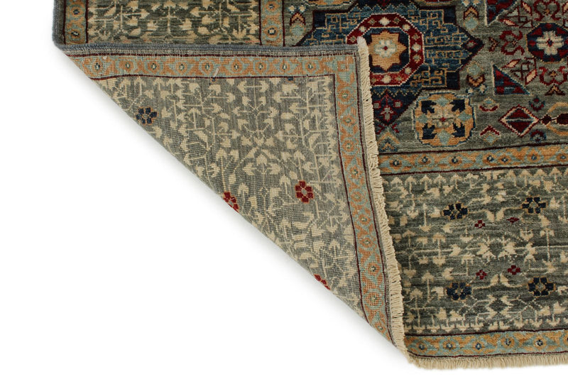 8x10 Gray and Multicolor Turkish Tribal Rug