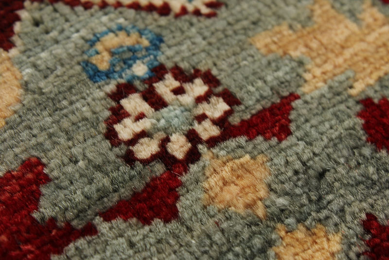 8x10 Gray and Multicolor Turkish Tribal Rug