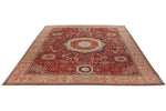 8x10 Red and Ivory Turkish Tribal Rug
