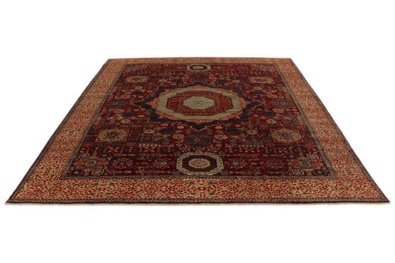 8x10 Red and Ivory Turkish Tribal Rug
