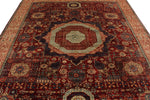 8x10 Red and Ivory Turkish Tribal Rug