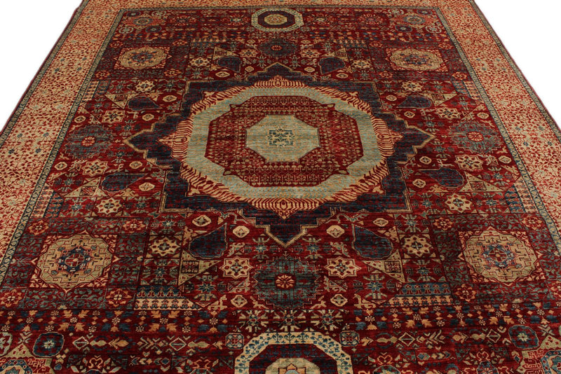 8x10 Red and Ivory Turkish Tribal Rug