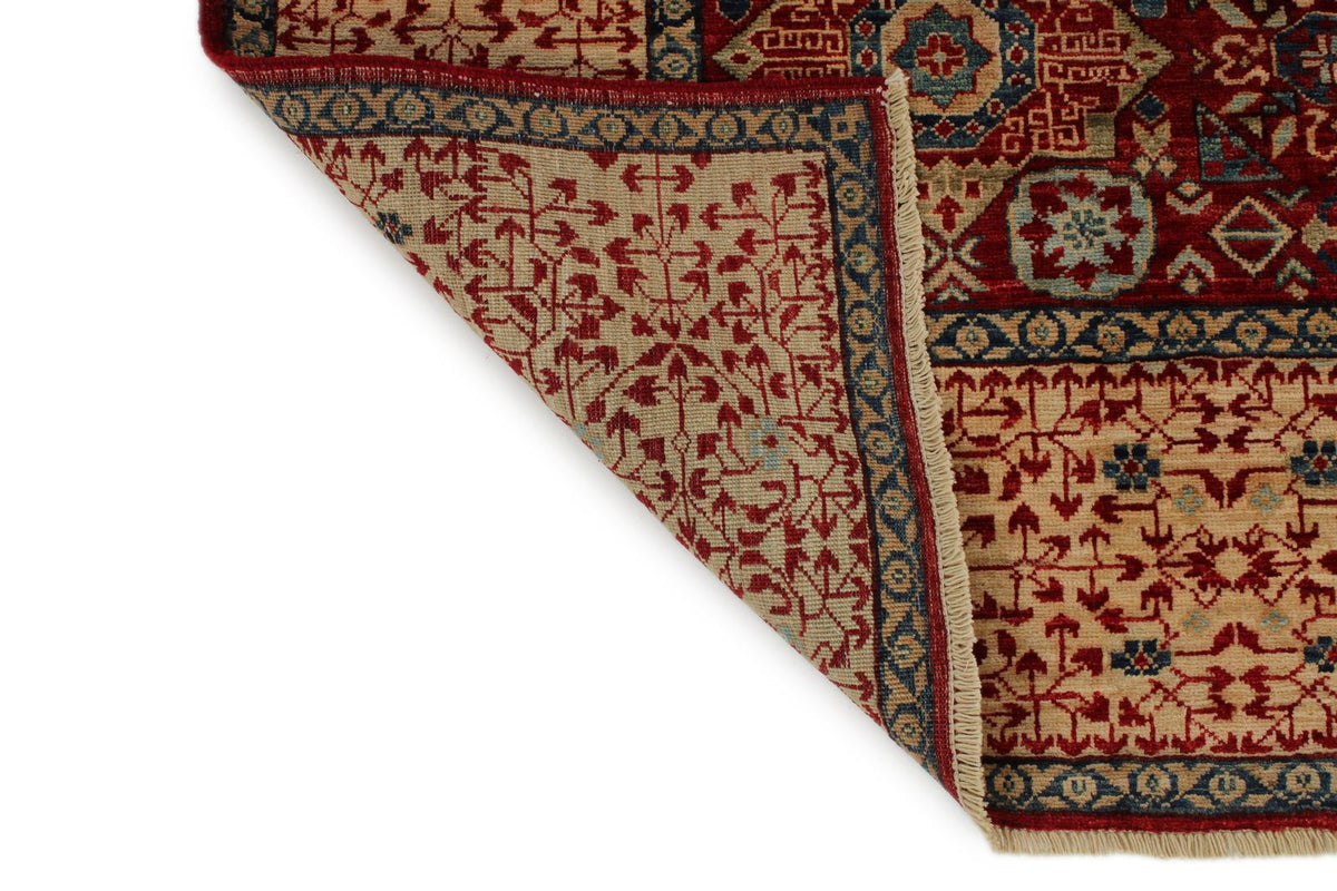 8x10 Red and Ivory Turkish Tribal Rug