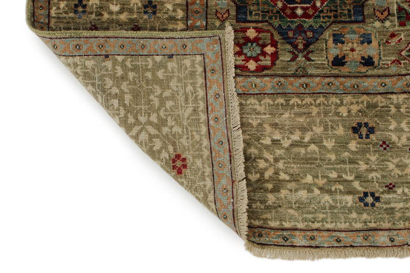 8x10 Green and Multicolor Turkish Tribal Rug