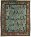 8x10 Blue and Multicolor Anatolian Traditional Rug
