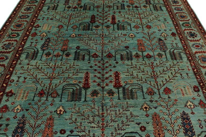 8x10 Blue and Multicolor Anatolian Traditional Rug