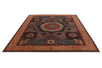 8x10 Light Blue and Ivory Turkish Tribal Rug