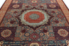 8x10 Light Blue and Ivory Turkish Tribal Rug