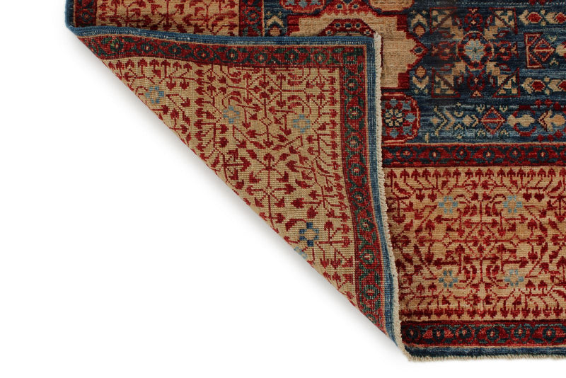 8x10 Light Blue and Ivory Turkish Tribal Rug