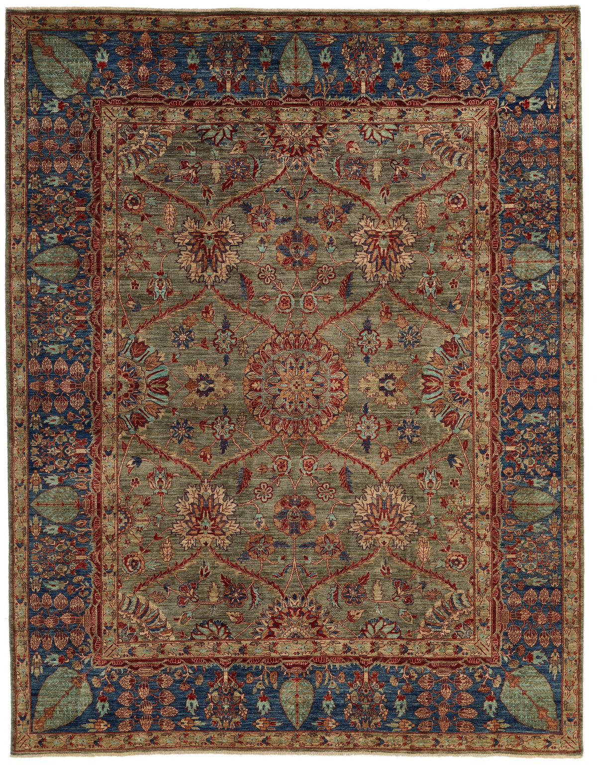 8x10 Brown and Navy Anatolian Traditional Rug