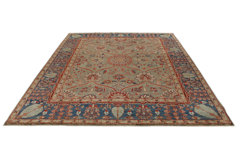 8x10 Brown and Navy Anatolian Traditional Rug