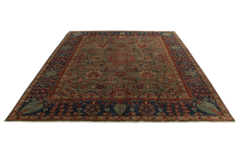8x10 Brown and Navy Anatolian Traditional Rug