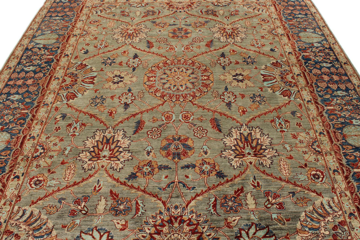 8x10 Brown and Navy Anatolian Traditional Rug