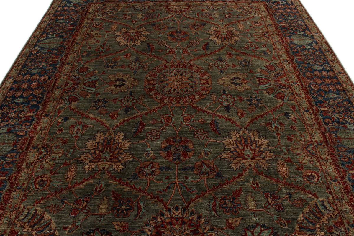 8x10 Brown and Navy Anatolian Traditional Rug