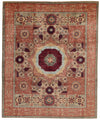 8x10 Multicolor and Green Turkish Tribal Rug