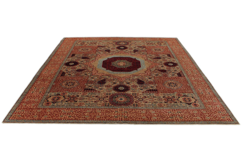 8x10 Multicolor and Green Turkish Tribal Rug