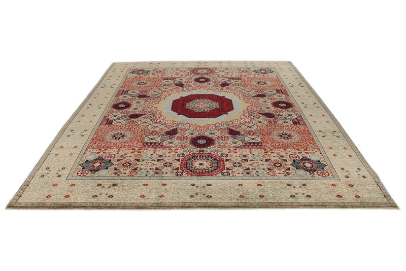 8x10 Multicolor and Green Turkish Tribal Rug