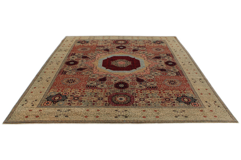 8x10 Multicolor and Green Turkish Tribal Rug