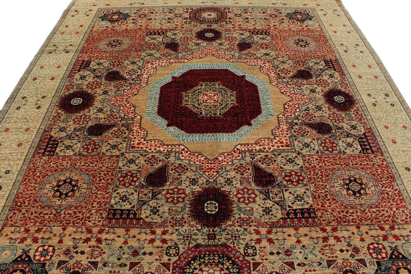 8x10 Multicolor and Green Turkish Tribal Rug