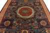 8x9 Blue and Multicolor Turkish Tribal Rug