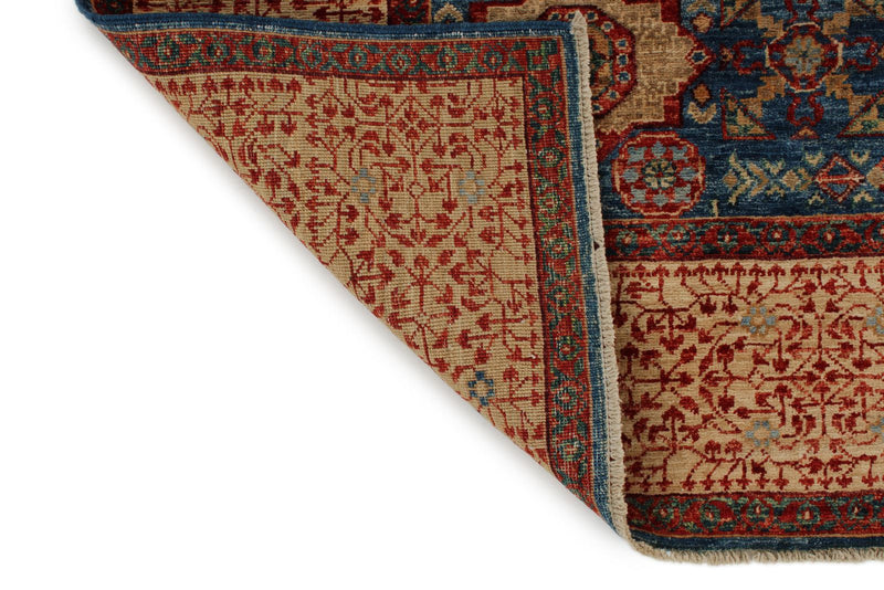 8x9 Blue and Multicolor Turkish Tribal Rug