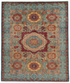 8x10 Multicolor and Red Turkish Tribal Rug