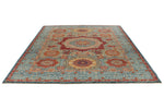 8x10 Multicolor and Red Turkish Tribal Rug