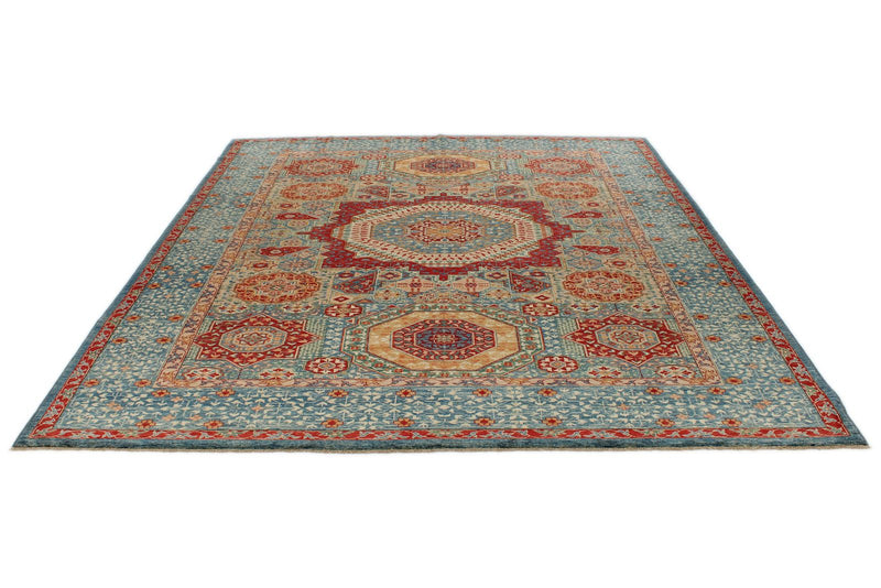 8x10 Multicolor and Red Turkish Tribal Rug