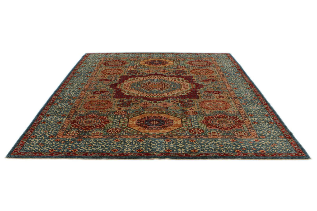 8x10 Multicolor and Red Turkish Tribal Rug