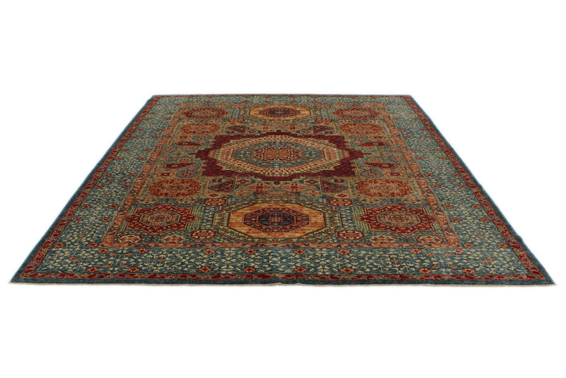 8x10 Multicolor and Red Turkish Tribal Rug