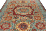 8x10 Multicolor and Red Turkish Tribal Rug