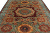 8x10 Multicolor and Red Turkish Tribal Rug