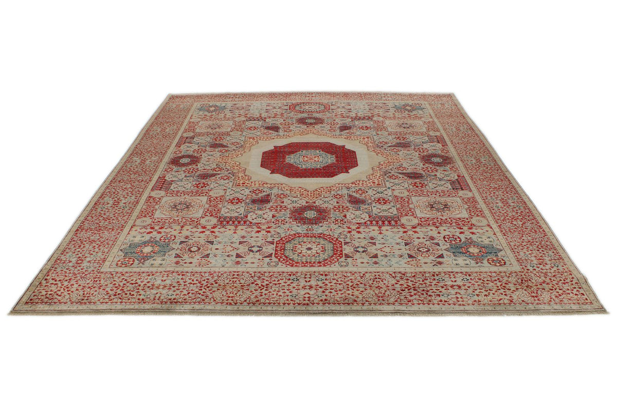 8x10 Green and Multicolor Turkish Tribal Rug