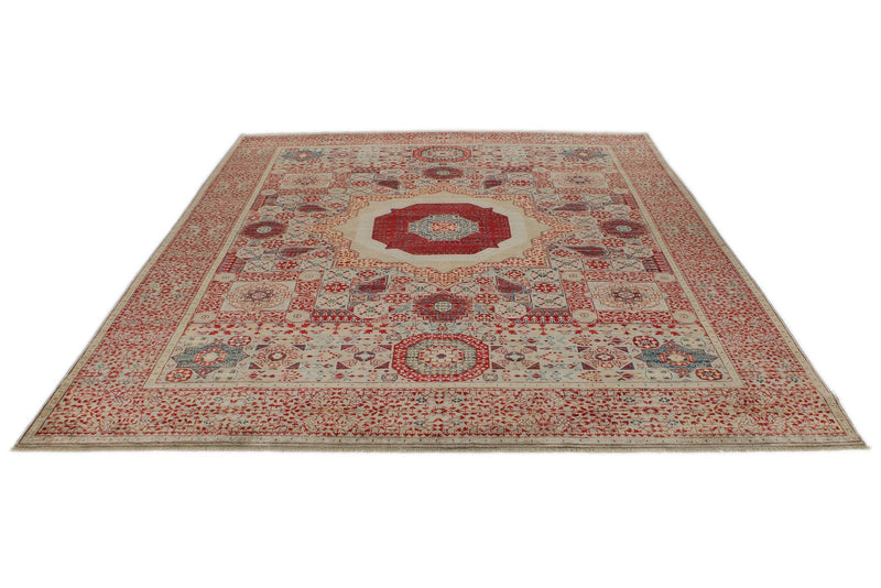 8x10 Green and Multicolor Turkish Tribal Rug
