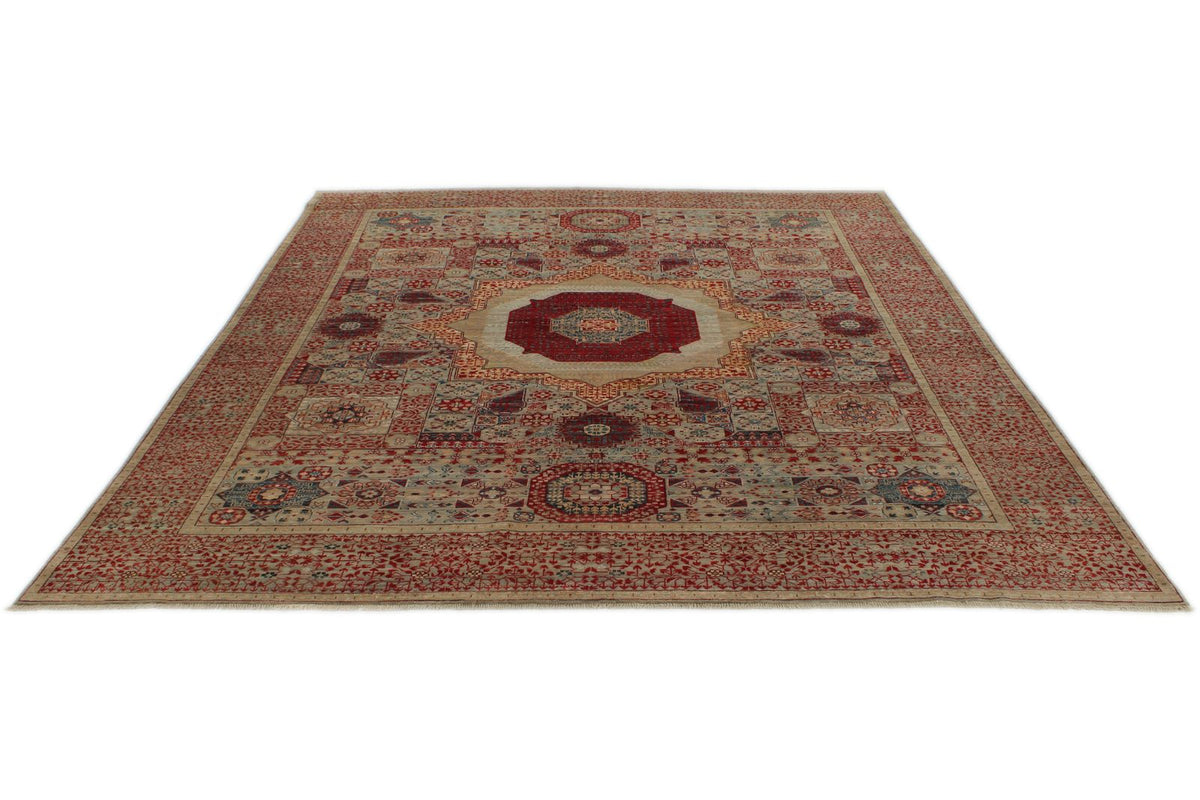 8x10 Green and Multicolor Turkish Tribal Rug
