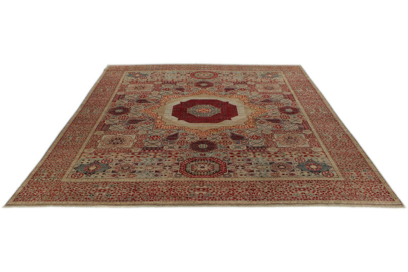8x10 Green and Multicolor Turkish Tribal Rug