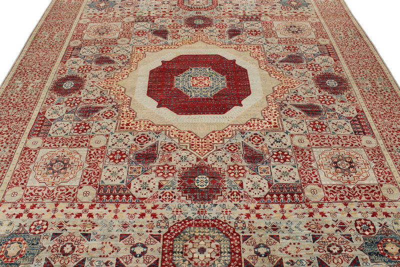 8x10 Green and Multicolor Turkish Tribal Rug