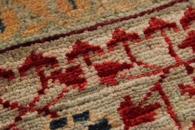 8x10 Green and Multicolor Turkish Tribal Rug